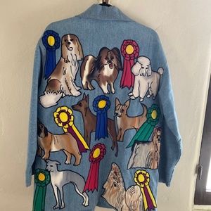 Denim “Best in Show” Dog Appliqué coat